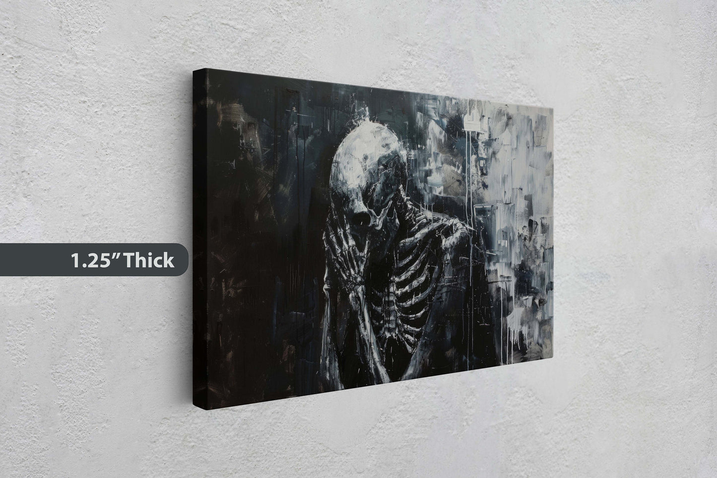 Mourning Death, Skeleton Print, Creepy Decor, Halloween Art, Victorian Art