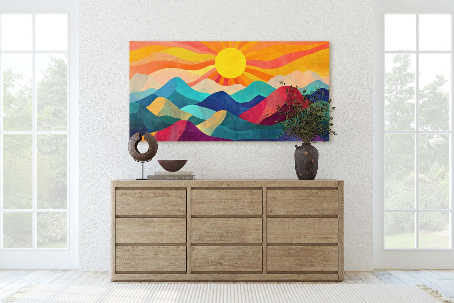 Minimalist Mountain, Nature Landscape, Scandinavian Art, Extra Large Print
