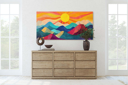 Minimalist Mountain, Nature Landscape, Scandinavian Art, Extra Large Print