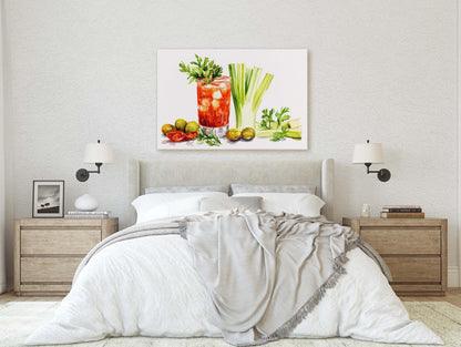 Bloody Mary Print, Food Decor, Drink Art, Dining Room