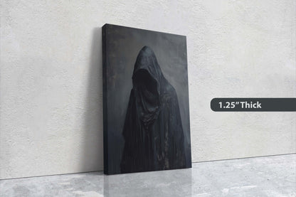 Figure of Death, Dark Robed Figure, Creepy Painting, Gothic Art, Dark Academia, Victorian Art