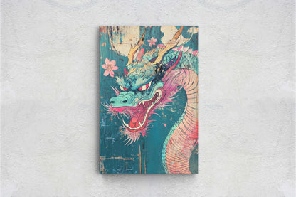 Vintage Japanese Dragon, ukiyo-e Print, Japanese Art, Vintage Retro