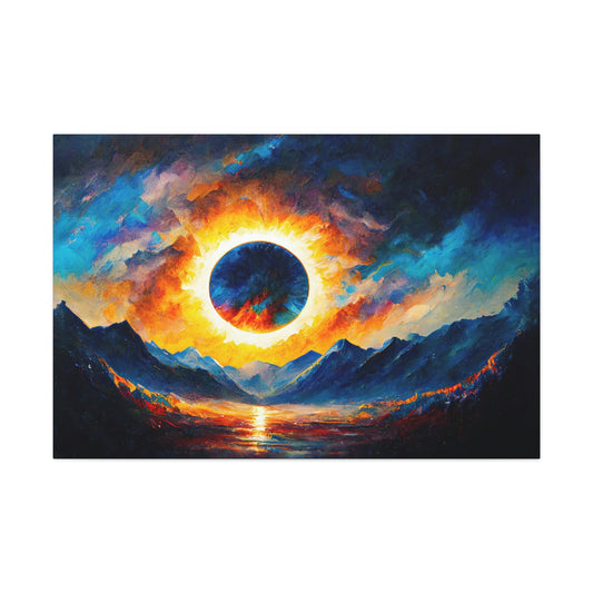 Solar Eclipse Canvas Art Ready To Hang | Sci Fi | Man Cave