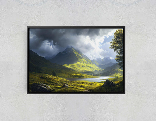 Celtic Highlands, Scottish Highland, Mountain Valley, Valley Painting, Light After Storm
