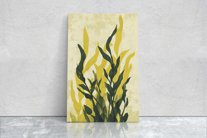 Modern Seaweed Art, Contemporary Plant, Green Botanical