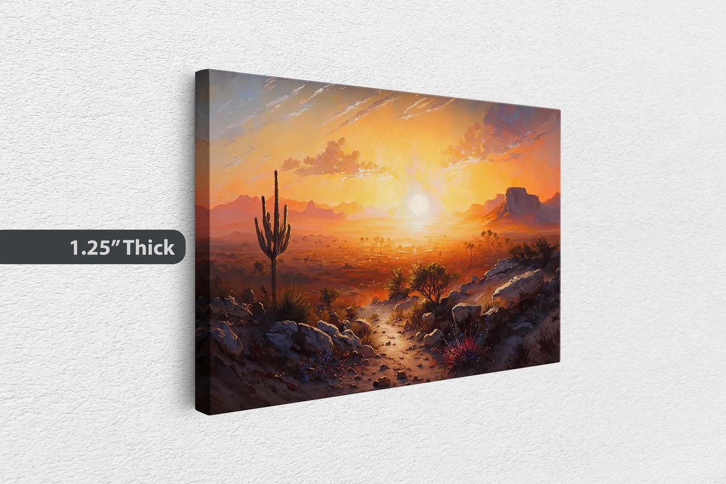 Desert Landscape Canvas Art Ready To Hang Large Print, Oil Painting, Landscape, Southwest Art, Arizona Decor