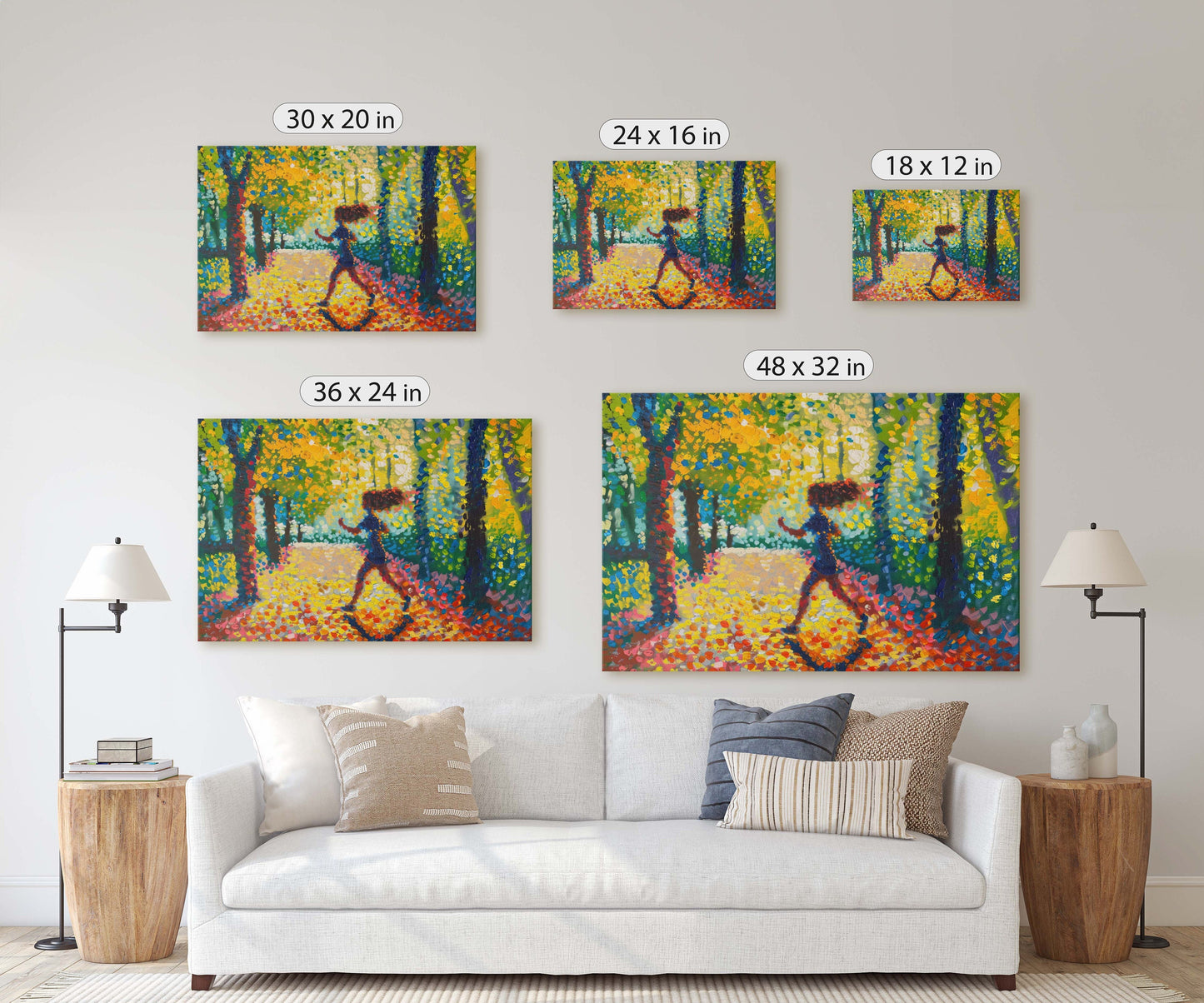 Running Painting,Park Art, Pointillism, Womens Sports, Girls Sports, Track and Field, Athlete Art, Sports Decor,Women Track