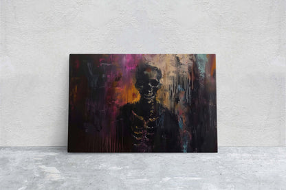 Chromatic Skeleton, Colorful Death, Creepy Decor, renaissance Painting, Dark Academia