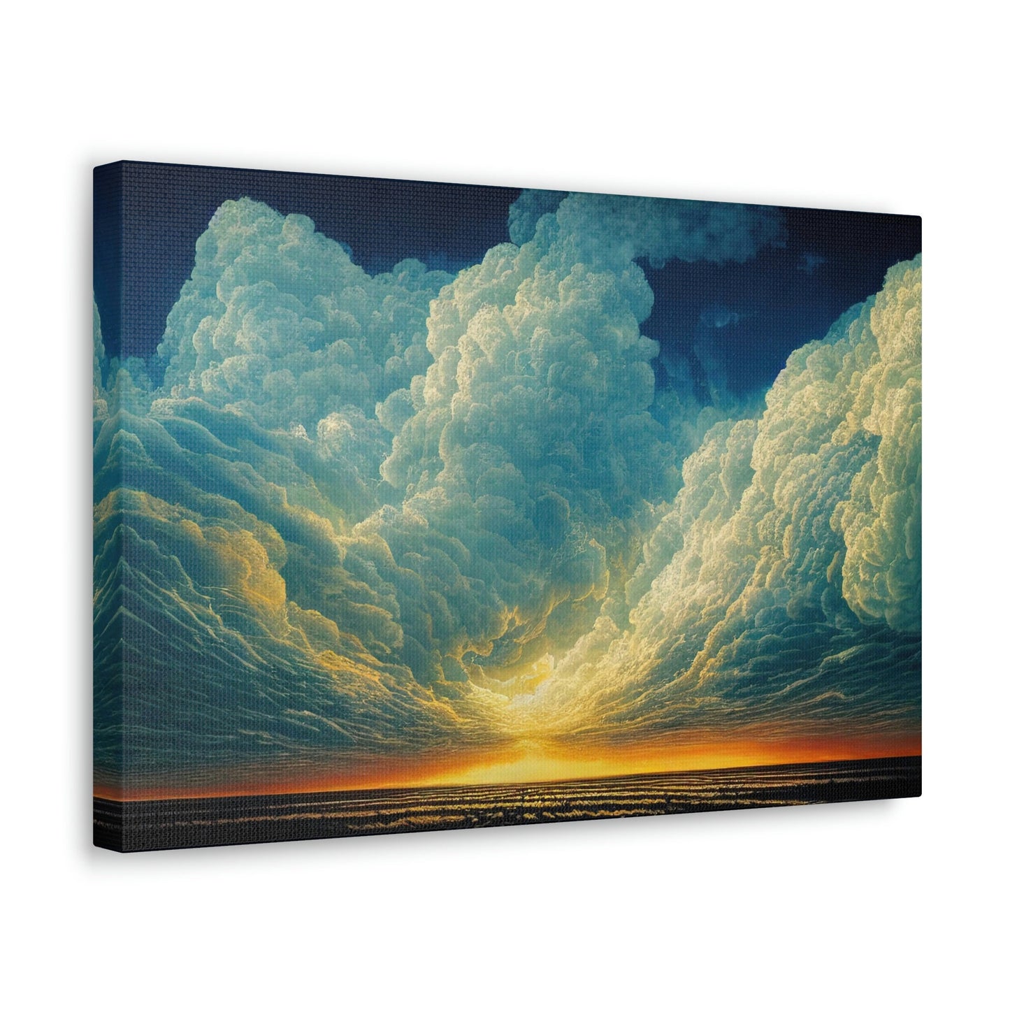 Storm Passing Art Ready To Hang Large Print, Oil Painting, Landscape, Dark Gloomy, Dramatic, Hopeful