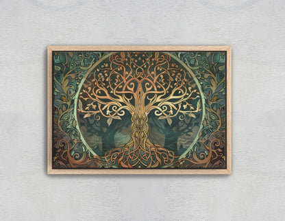 Tree of Life, Yggdrasil Painting, Norse Mythology, Celtic Art, Symbolic Artwork, Nature Decor, Abstract Nature, Large Print