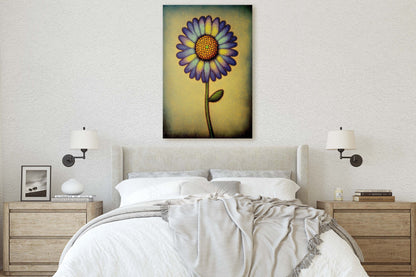 Sunflower, Abstract, Pointillism, Flower Decor, Large Print, Ready To hang, Farmhouse, Farm, Vertical Print, Modern Art, Contemporary