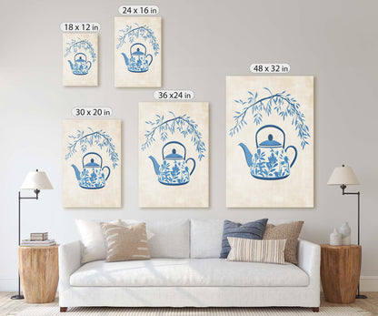 China Teapot, Willow Pattern Art, Japanese Teapot, Asian Decor