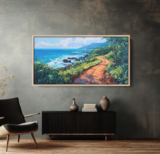 Road to Hana, Maui Hawaii Art, Beach Painting, Scenic Drive
