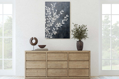 Black and White Floral, Botanical Art, Wildflower Decor, Farmhouse Print, Modern Art, Large Print, Framed Canvas