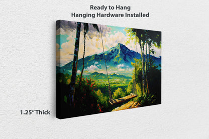 Bali Mountain Swing Canvas Art Ready To Hang Large Print