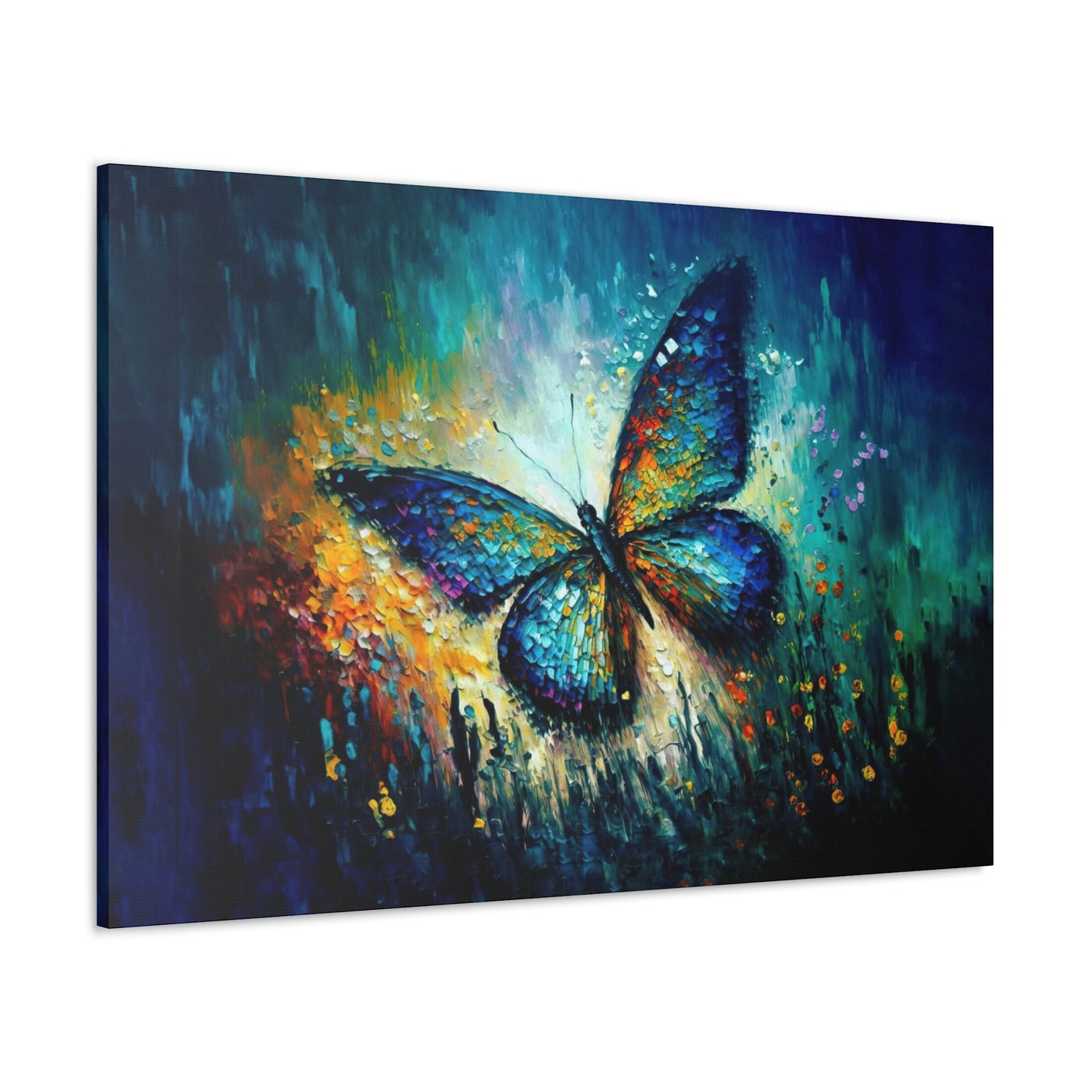 Colorful Butterfly Canvas Art Ready To Hang, Oil Painting, Fantasy, Happy, Bright