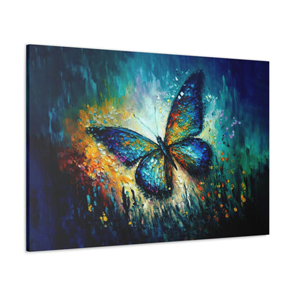 Colorful Butterfly Canvas Art Ready To Hang, Oil Painting, Fantasy, Happy, Bright