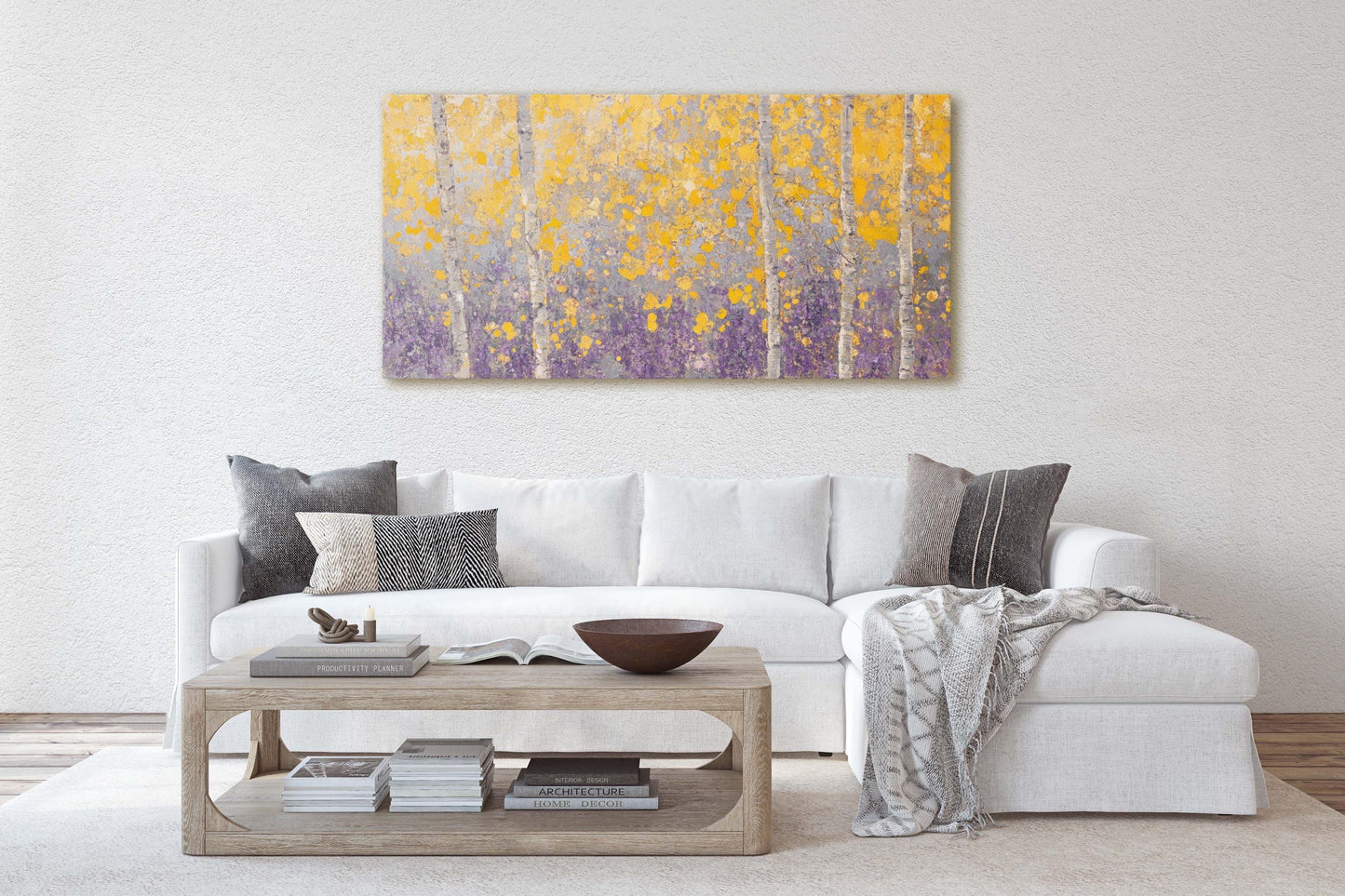Impressionist Fall, Aspen Trees, Canvas Print, Abstract Art