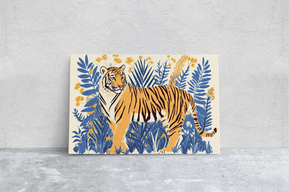 Jungle Tiger, Minimalist Tiger Print, Botanical Animal