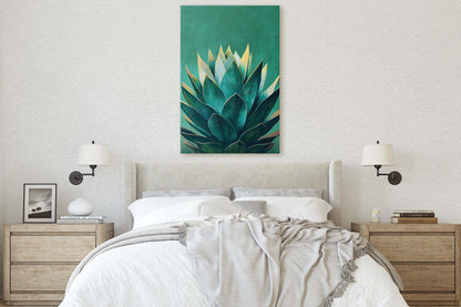 Emerald Green Agave, Agave Painting, Contemporary Decor