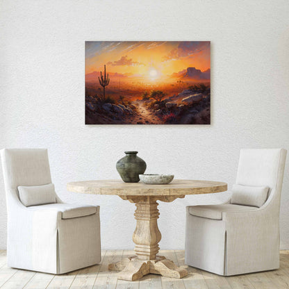 Desert Landscape Canvas Art Ready To Hang Large Print, Oil Painting, Landscape, Southwest Art, Arizona Decor