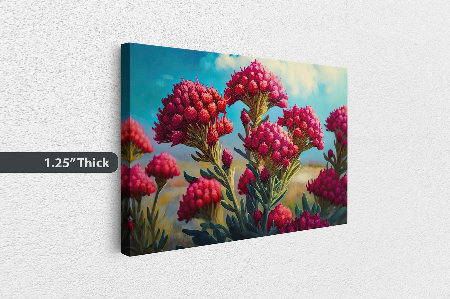 Cockscomb ,Red Wildflowers, Pink Flowers, Celosia Flowers, Ready To Hang, Large Print, Landscape Painting
