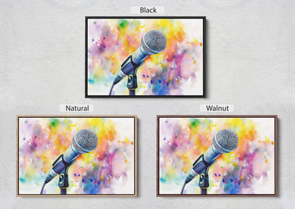 Microphone Art, Watercolor Mic, Gift for Singer