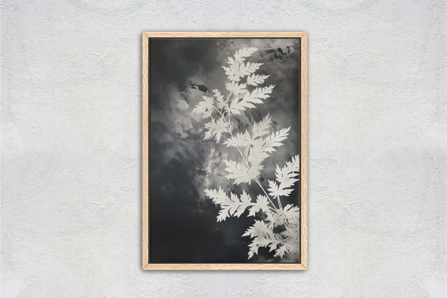 Black and White Floral, Botanical Art, Wildflower Decor, Farmhouse Print, Modern Art, Large Print, Framed Canvas