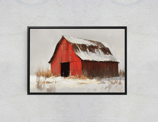 Red Barn Painting, Cottagecore, Barncore, Farm Art, Barn print