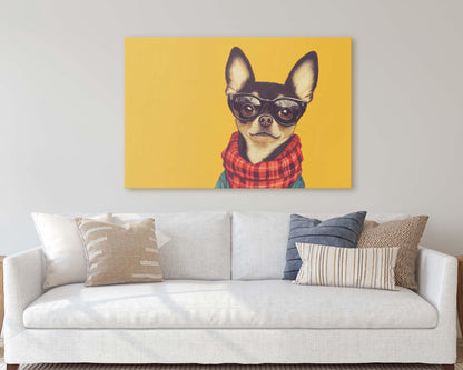 Hipster Chihuahua, Pop Art, Modern Decor, Street Art, Animal Art, Unique Art, Kids Room, Boys Room, Girls Room
