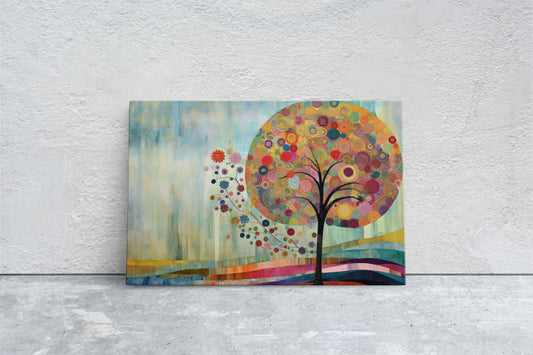 Tree of Life, Abstract Tree Art, Tree of Knowledge, Modern Tree Art, Bold Decor, Bright Color, Blossom Tree, Large Wall Art, Colored Forest