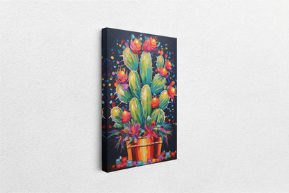 Colorful Cactus Painting, Southwest Decor, Desert Art, Southwestern, Framed Canvas, South West, Vibrant Painting