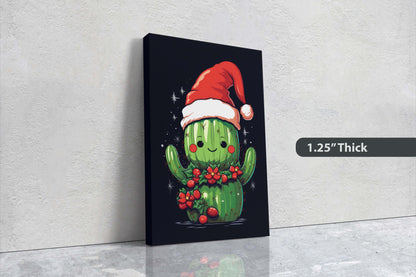 Christmas Cactus, Cute Cactus, Cute Christmas Decor, Illustration, Southwester, Chibi Style, Cartoon Cactus