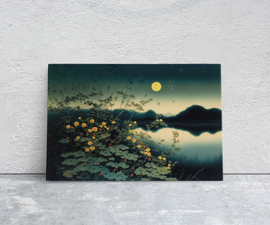 Japanese Firefly Canvas Art Ready To Hang Large Print, Oil Painting, Colorful