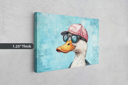 Hipster Duck, Pop Art, Modern Decor, Street Art, Animal Art, Unique Art, Kids Room, Boys Room, Girls Room