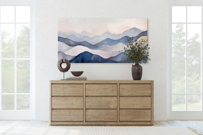 Abstract Mountains, Minimalist Nature, Scenic Decor, Contemporary Art