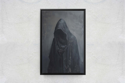 Figure of Death, Dark Robed Figure, Creepy Painting, Gothic Art, Dark Academia, Victorian Art