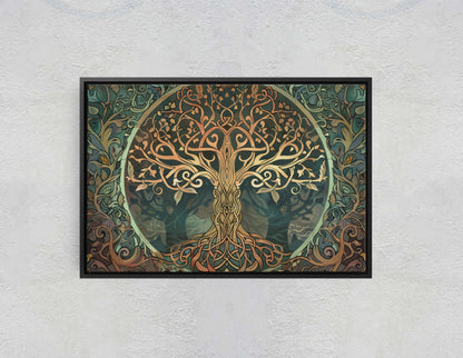 Tree of Life, Yggdrasil Painting, Norse Mythology, Celtic Art, Symbolic Artwork, Nature Decor, Abstract Nature, Large Print