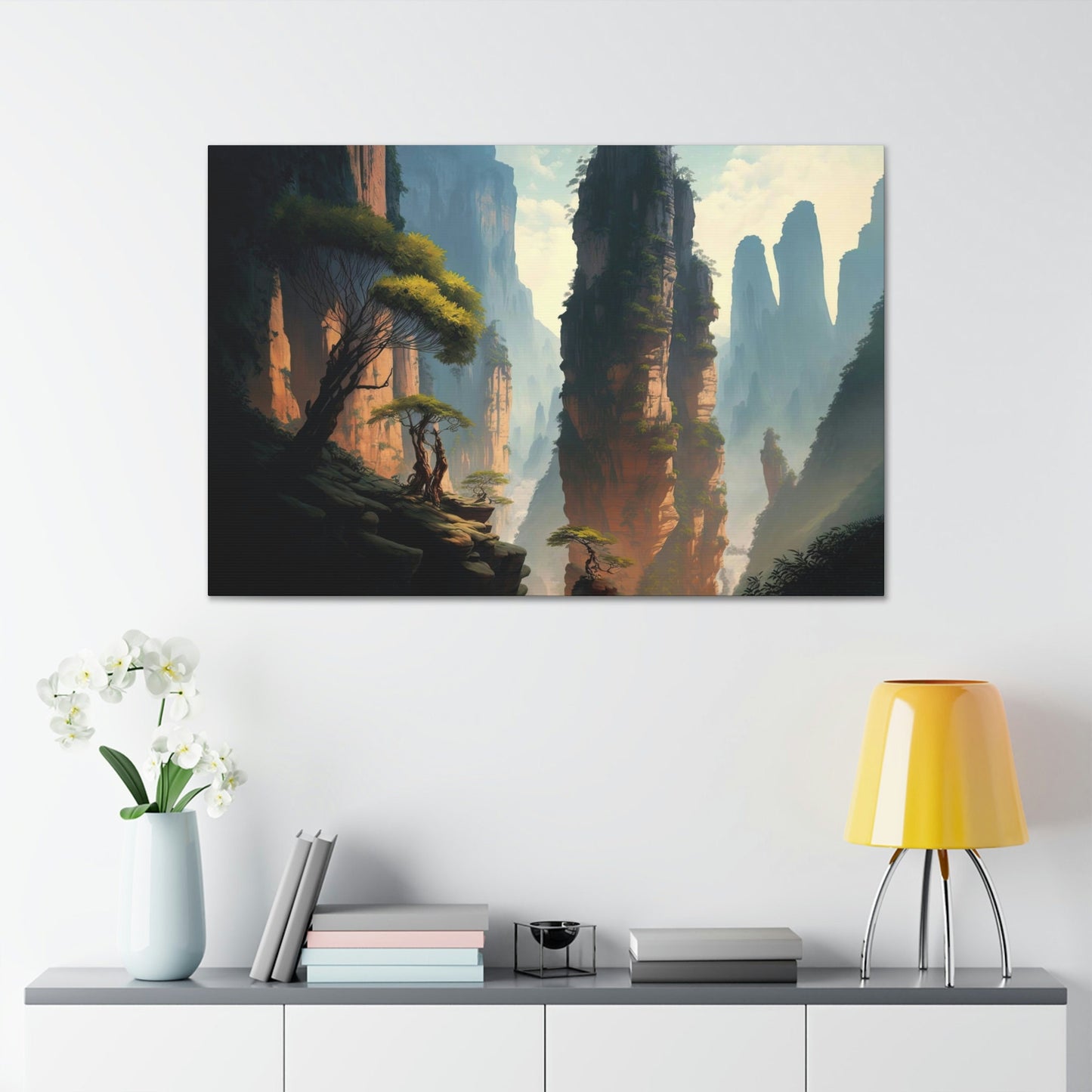 Zhangjiajie National Forest Park Art Ready To Hang Large Print, Oil Painting, Landscape, Cliffs, Natural Beauty
