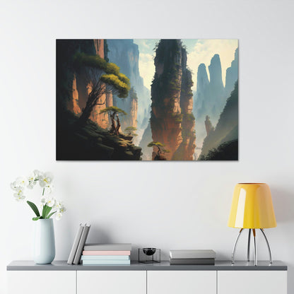 Zhangjiajie National Forest Park Art Ready To Hang Large Print, Oil Painting, Landscape, Cliffs, Natural Beauty