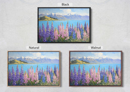 Lake Tekapo Painting, New Zealand Art, Landscape Painting, Wildflower Lake