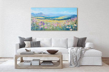 Wildflower Mountain, Spring Flowers, Scenic Nature, Floral Print