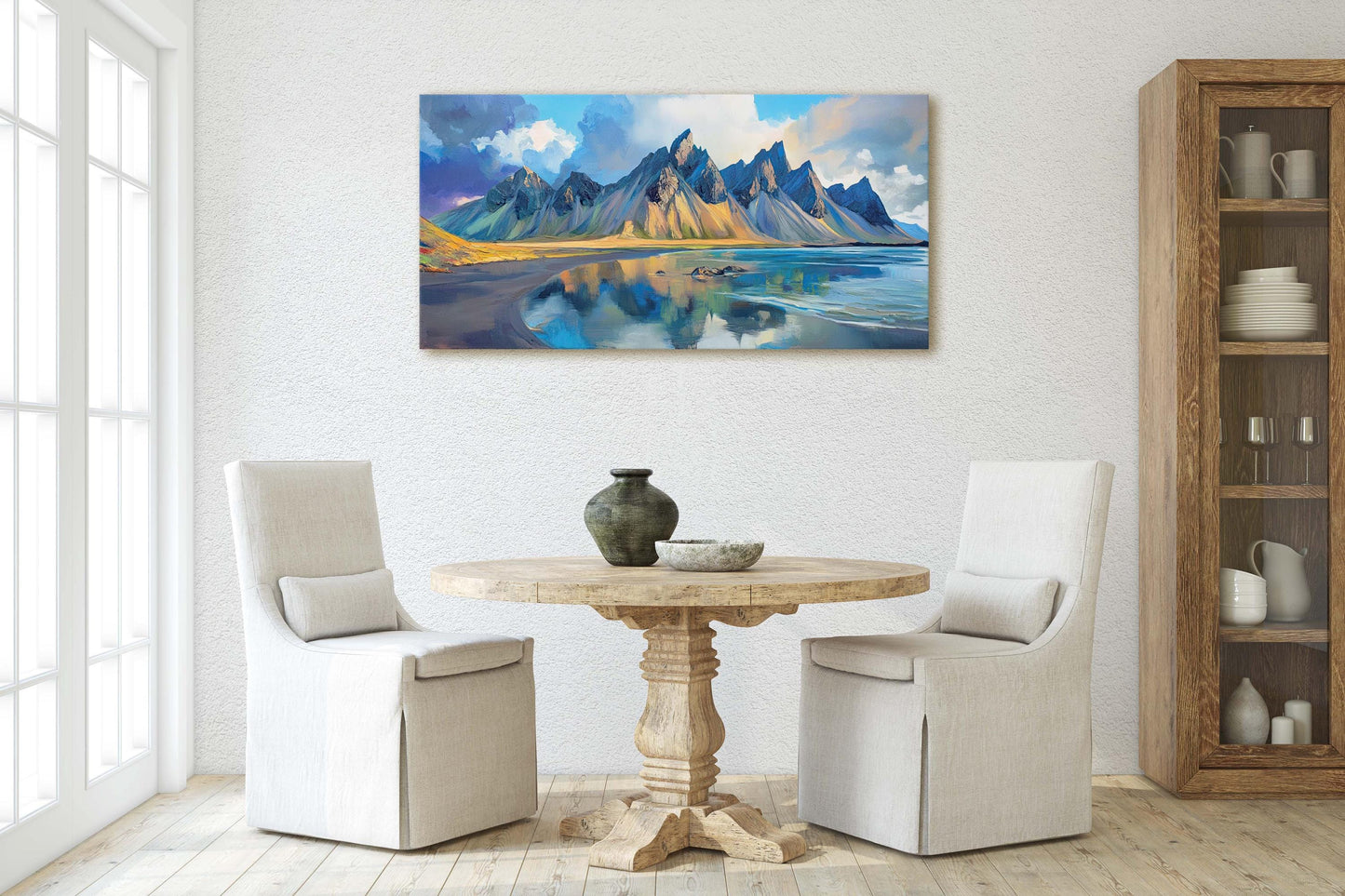 Vestrahorn Painting, Iceland Art, Nature Painting, Mountain Art
