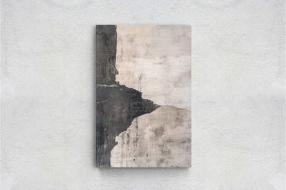 Wabi Sabi Artwork, Minimalist Texture, Neutral Tones, Black and White, Extra Large Print, Framed Canvas, Abstract, Texture