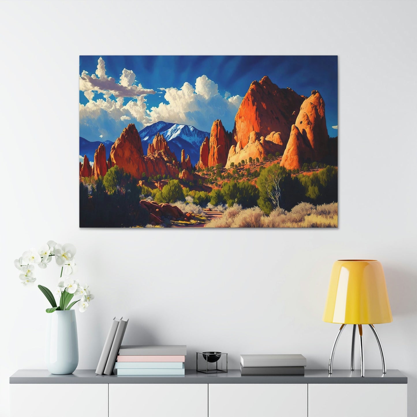 Garden Of The Gods Colorado Canvas Art Ready To Hang Large Print, Oil Painting, Landscape