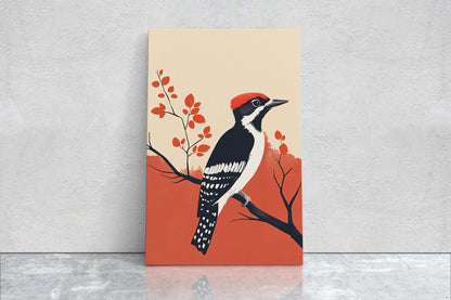 Woodpecker Art, Contemporary Print, Abstract Bird