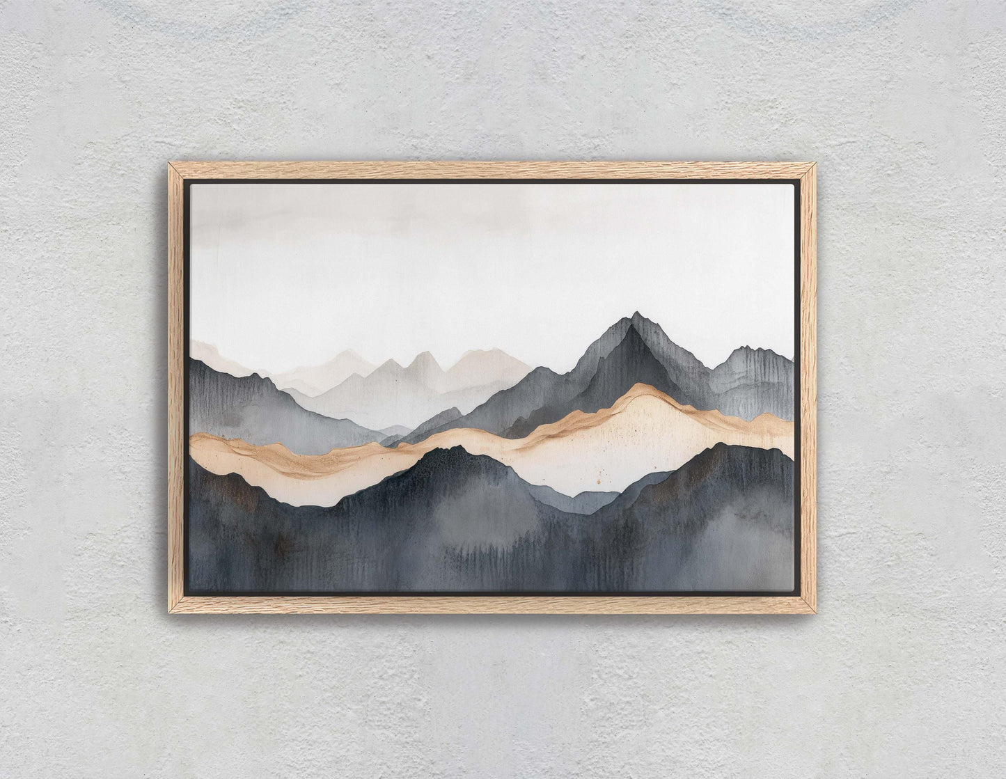 Foggy Mountain Art, Misty Mountains, Nature Painting, Contemporary Art