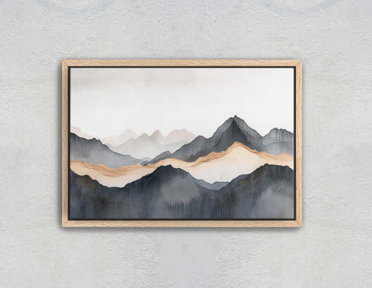 Foggy Mountain Art, Misty Mountains, Nature Painting, Contemporary Art