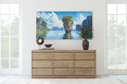 Khao Phing Kan, Thailand Island Art, Nature Painting, James Bond Island