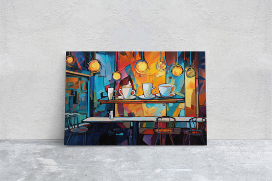 Coffee Shop Art, Coffee Art, Latte Painting, Pop Art, Modern Contemporary, Colorful Vivid, Abstract, Framed Canvas, Large Art print